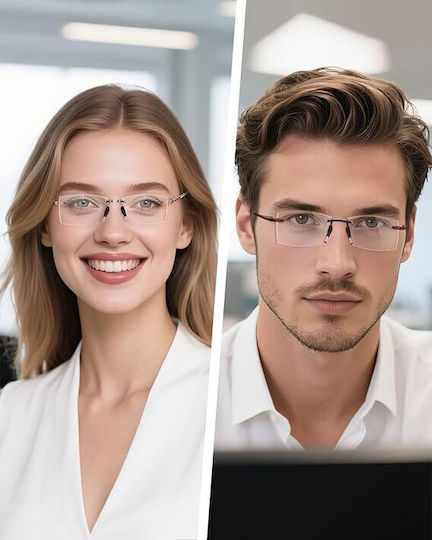 Reading Glasses Frameless Teraise Lightweight Unisex Blue Light Protection