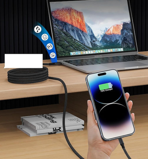 Cablu Magnetic Macbook Pro 15 Inci Usb4 100w 2 Metri Usb-C la Usb-C 8k 60hz
