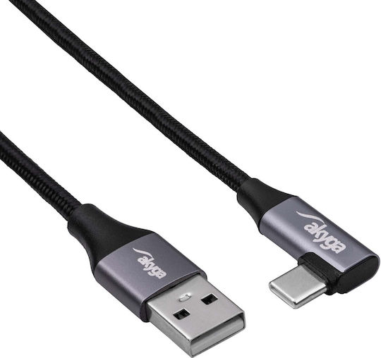 Angled Usb Type C Usb-a Cable 1m Ak-usb-74 60w Braided