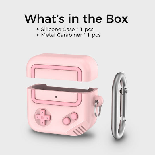 AHAstyle Silicone Case with Hook in Pink for Apple AirPods 4