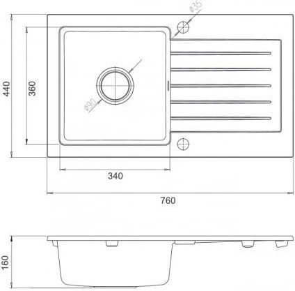 Deante ZQZ 7113 Drop-In От Течен Гранит Дължина 44xШирина 76см Бежова Deante ZQZ 7113 Drop-In От Течен Гранит Дължина 44xШирина 76см Бежова