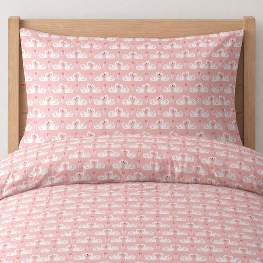 Astron Italy Kids Sheets Set Swan Love with Elastic Band 170x260cm