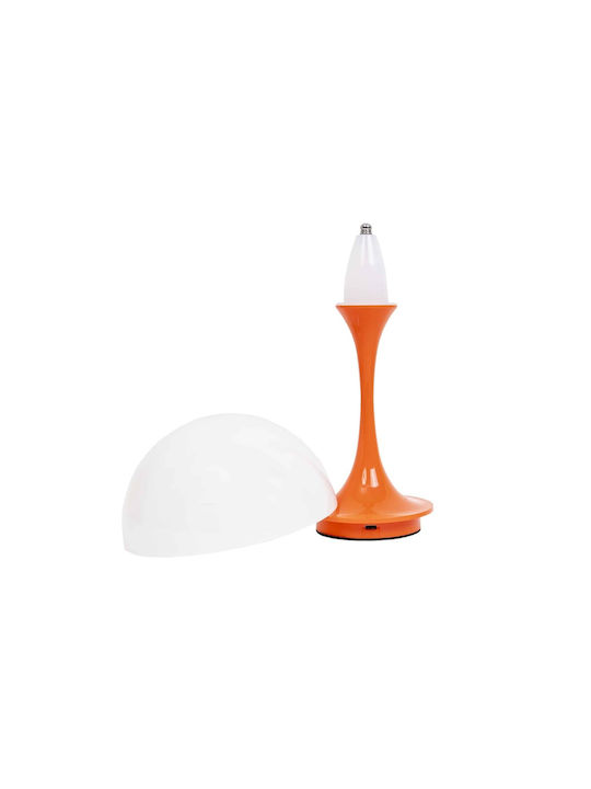 Lampă de Masă din Plastic LED cu Abajur Portocaliu și Bază