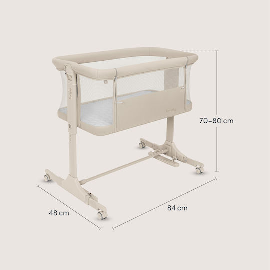 Lionelo Cradle with Mattress Side Opening and Wheels Beige