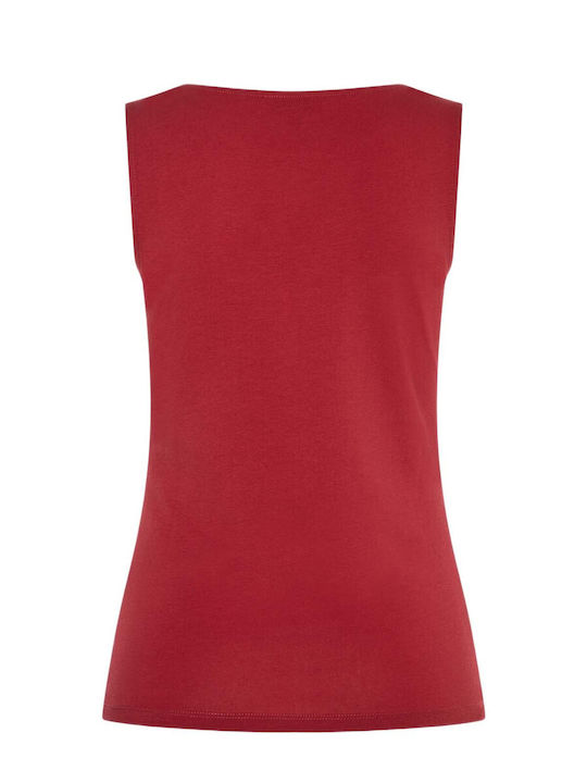 Women's Sleeveless Burgundy Blouse