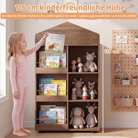 Bücherregal Boden Holz Braune 116x30x64cm