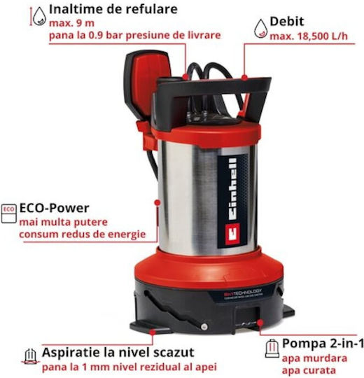 Einhell Pompa de Apă de Puț 750W cu Comutator Plutitor 4181515
