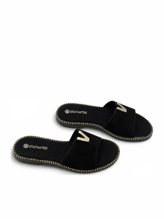 Damen Flache Sandalen Schwarz