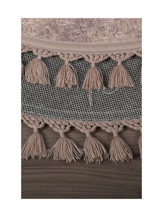 SteweHome Non-Slip Round Brown Rug Φ100cm