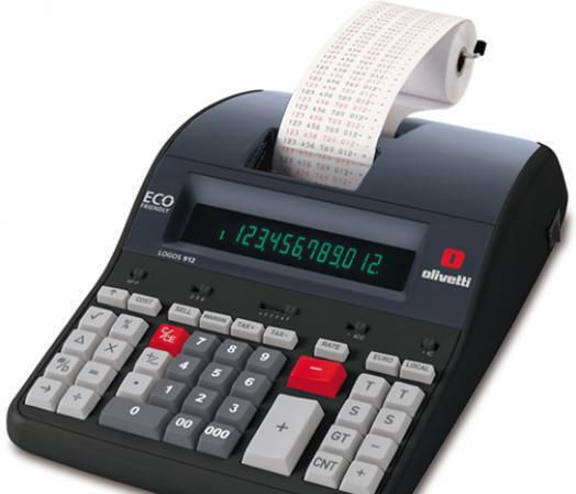 Olivetti Logos 912 Калкулатор Ролка Хартия За Разписки 12 Цифри В Черен Цвят