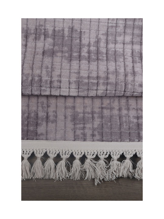 SteweHome Non-Slip Rectangular Gray Rug 100x300cm