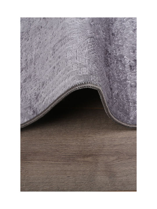 SteweHome Rutschfester Wohnzimmer Teppich 80x150cm Grau