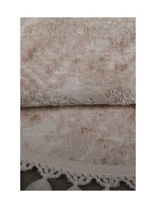 SteweHome Non-Slip Round Beige Rug Φ100cm
