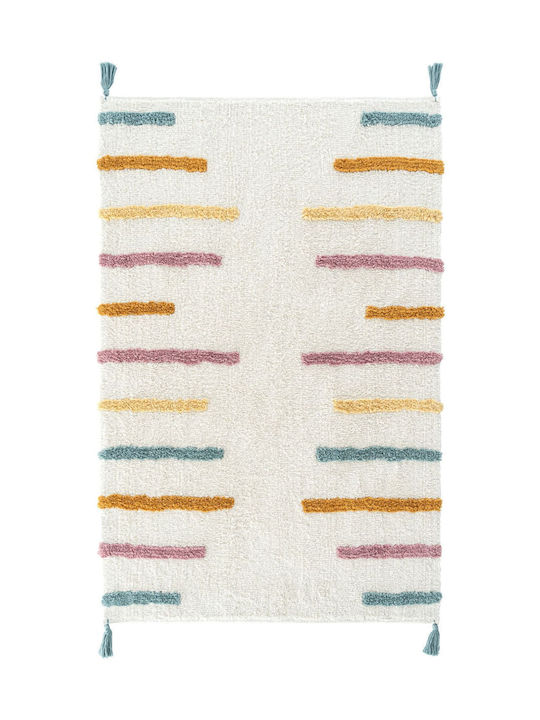 SteweHome Παιδικό Χαλί Βαμβακερό Λευκό 100x160cm