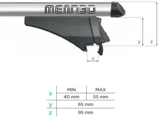 Menabo Autodachträger Aluminium Tiger 1185 Cm Silber Farbe Volkswagen Id7 5 Türen 2024 Flush oder Raised Dachreling-2 Stück 8490/μβ Mp.8490/mb-183