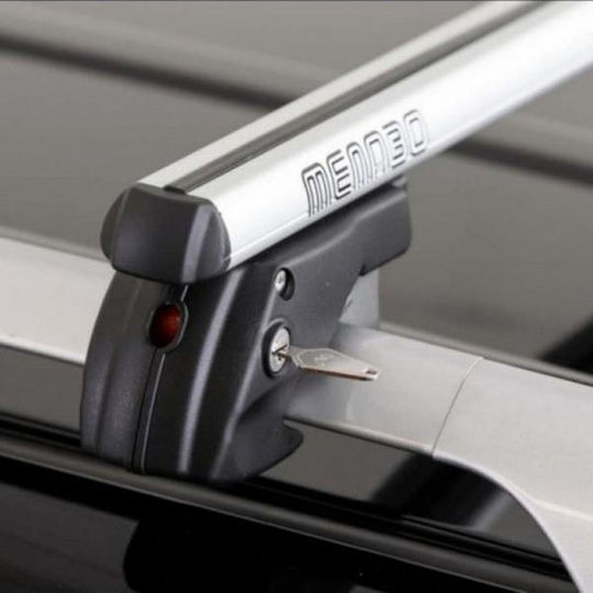 Menabo Aluminum Roof Bars Sherman Silver 120 Cm Silver Color Hyundai Trajet 1999>2008 Raised Rails Parallel Bars Empty 2 Pieces 9590/mb Mp.9590/mb-124