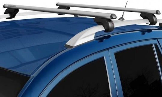 Menabo Aluminum Car Roof Bars Brio XL 135 Cm Silver Color Fiat Qubo 2007> Raised Rails Parallel Bars Gap 2 Pieces 4030/mb Mp.4030/mb-63