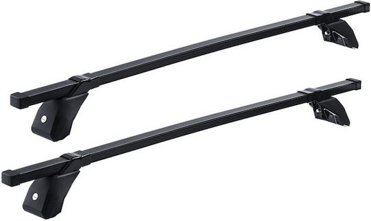 Hermes Metallic Car Roof Bars GS1 for Mazda Demio 5D Hatchback 1996-2002 Set with Roof Rack Legs and Lock Black