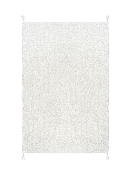 SteweHome Παιδικό Χαλί Βαμβακερό Λευκό 120x180cm Πάχους 100mm