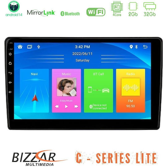 Bizzar Car Audio System for Peugeot Bipper Fiat Fiorino / Qubo Citroen Nemo 2008 (Bluetooth/USB/AUX/WiFi/GPS/Apple-Carplay/Android-Auto) with Touch Screen 10"