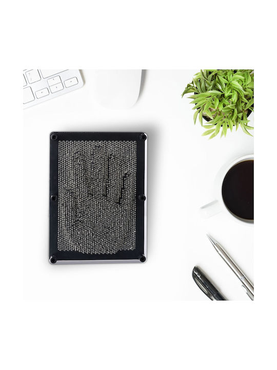 Relaxdays Pin Art Interactive Toy 3d 20.5x15.5x5.5cm Black Silver Transparent