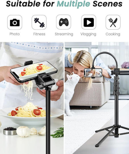 Victiv Trepied Telecomandă Compact Stabil 25 Cm Suport Braț Flexibil Rotație 180° 197 Cm Potrivit Pentru Smartphone-uri Camere Gopro