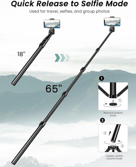 Victiv Trepied Telecomandă Compact Stabil 25 Cm Suport Braț Flexibil Rotație 180° 197 Cm Potrivit Pentru Smartphone-uri Camere Gopro
