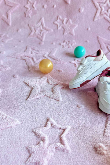 SteweHome Kids Rug Stars Cotton Pink 80x150cm Thickness 60mm