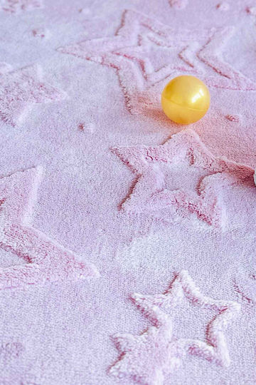 SteweHome Kids Rug Stars Cotton Pink 80x250cm Thickness 60mm