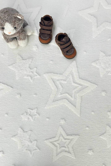 SteweHome Kids Rug Stars Cotton White 100x150cm Thickness 60mm