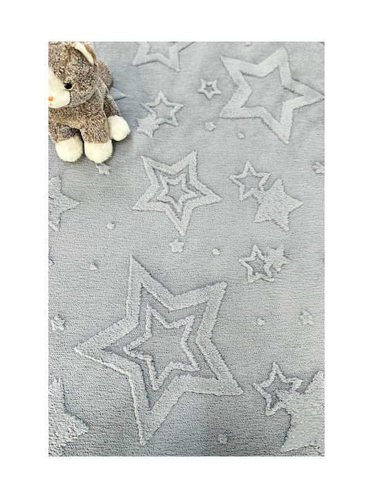 SteweHome Kids Rug Stars Cotton Gray 80x150cm Thickness 60mm