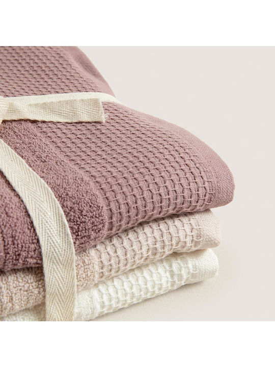 SteweHome Hand Towels Purple 3 Pieces