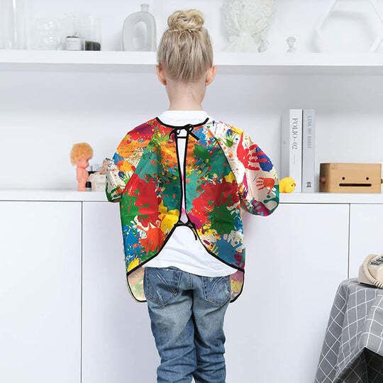 Salopetă Impermeabilă De Pictură Activități Creative Zola 7-11 Ani Manșete Elastice Reglabile Buzunar 63 × 47 Cm Multicolor