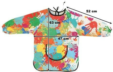 Salopetă Impermeabilă De Pictură Activități Creative Zola 7-11 Ani Manșete Elastice Reglabile Buzunar 63 × 47 Cm Multicolor