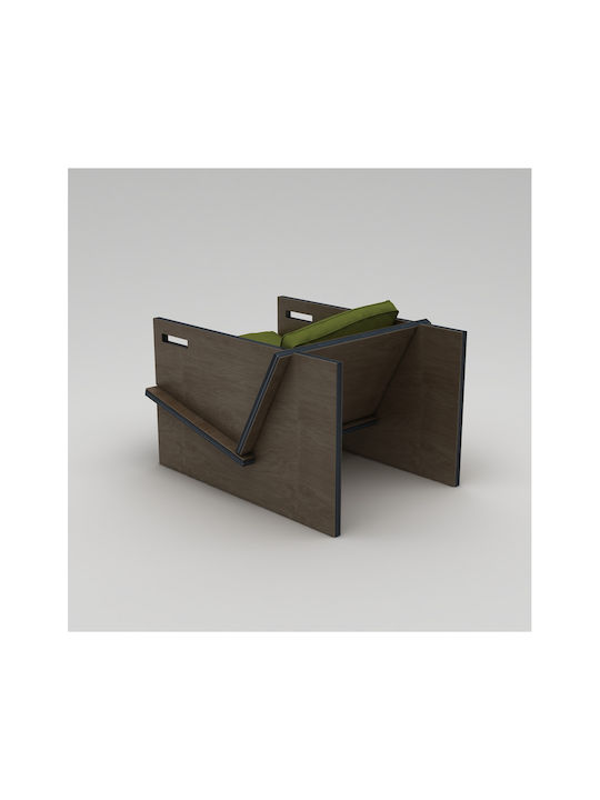 High Back Armchair Brown 55x75x55cm