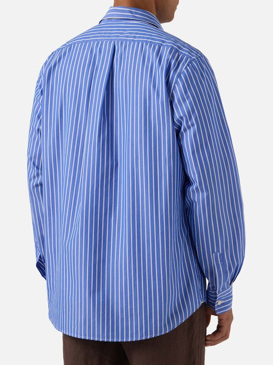 MC2 Cotton Shirt Blue Striped