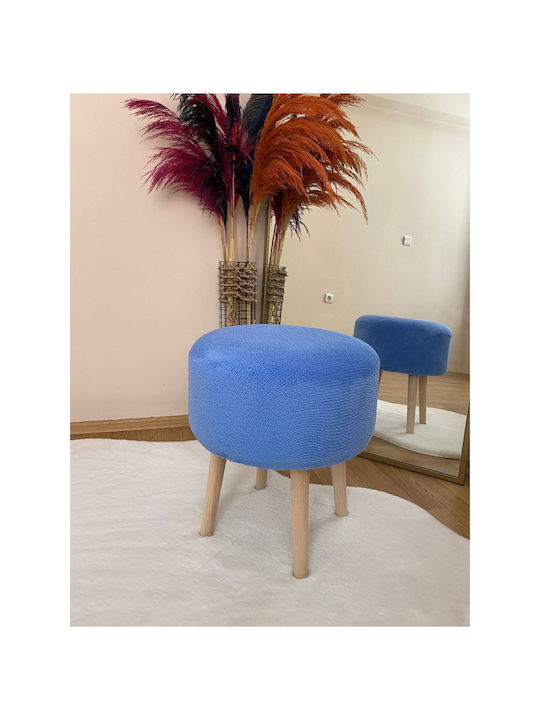 Living Room Wooden Blue Stool 38x38x46cm