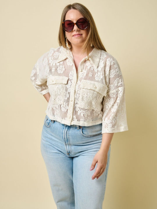 Long Sleeve Women's Shirt Crochet
