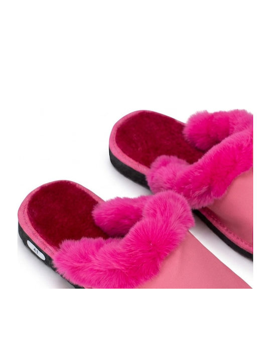 Winter Women's Slippers with Pink Fur