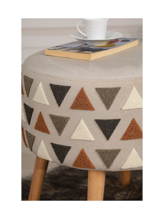 Living Room Stool Upholstered with Khaki Fabric 40x60x60cm