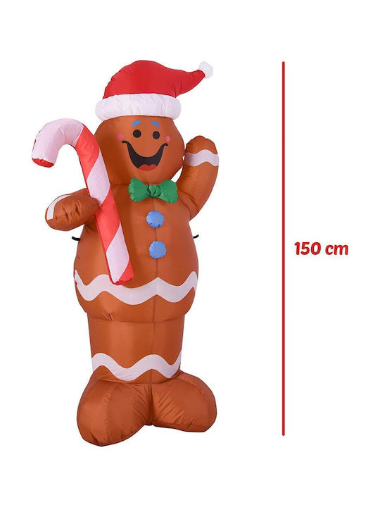 Bakaji Inflatable Christmas Gingerbread Man 150 cm Led Outdoor 02052860