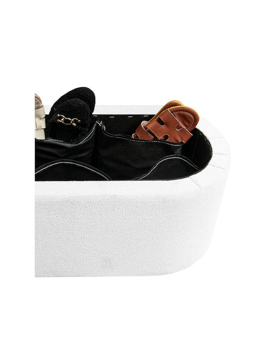 Living Room Stool With Storage Space Wooden White