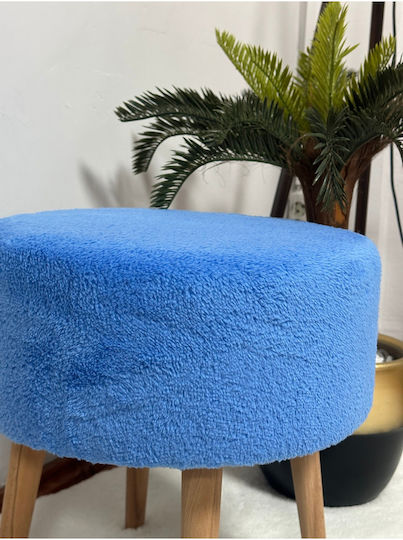 Living Room Wooden Blue Stools