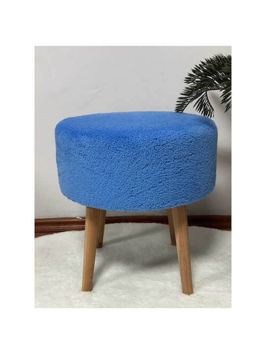 Living Room Wooden Blue Stools