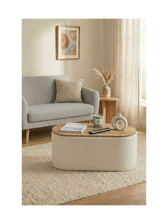 Living Room Stool With Storage Space Wooden Bohemian