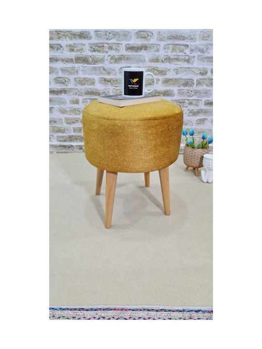 Σκαμπό Σαλονιού Ξύλινο Κίτρινο 32x40x38εκ.