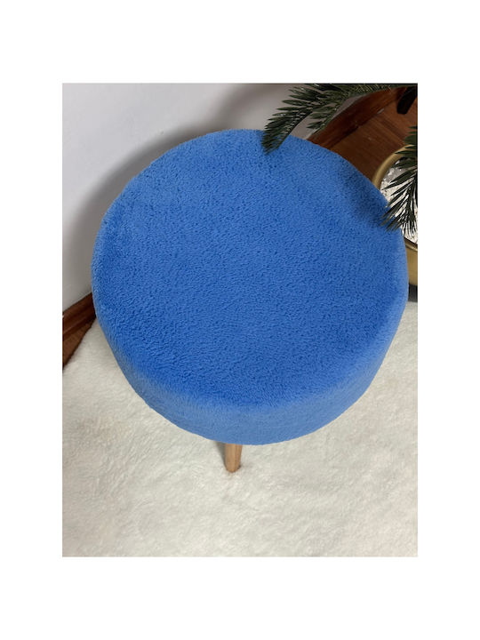 Living Room Wooden Blue Stools