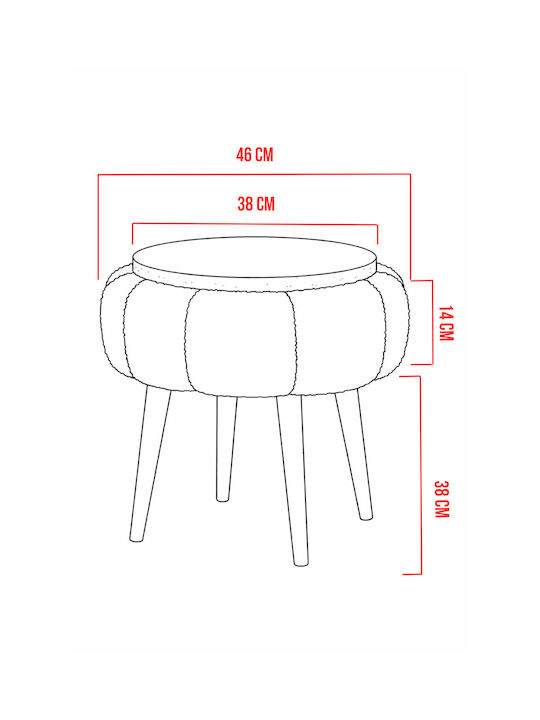 Living Room Wooden Red Stools