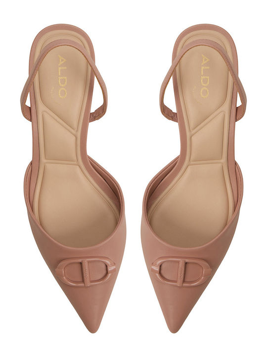 Pointed Toe Heels with Strap Beige