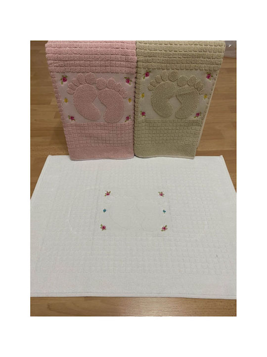 SteweHome Set Cotton Bath Mats STE-024697-V51015 Brown 50x70cm 3 Pieces